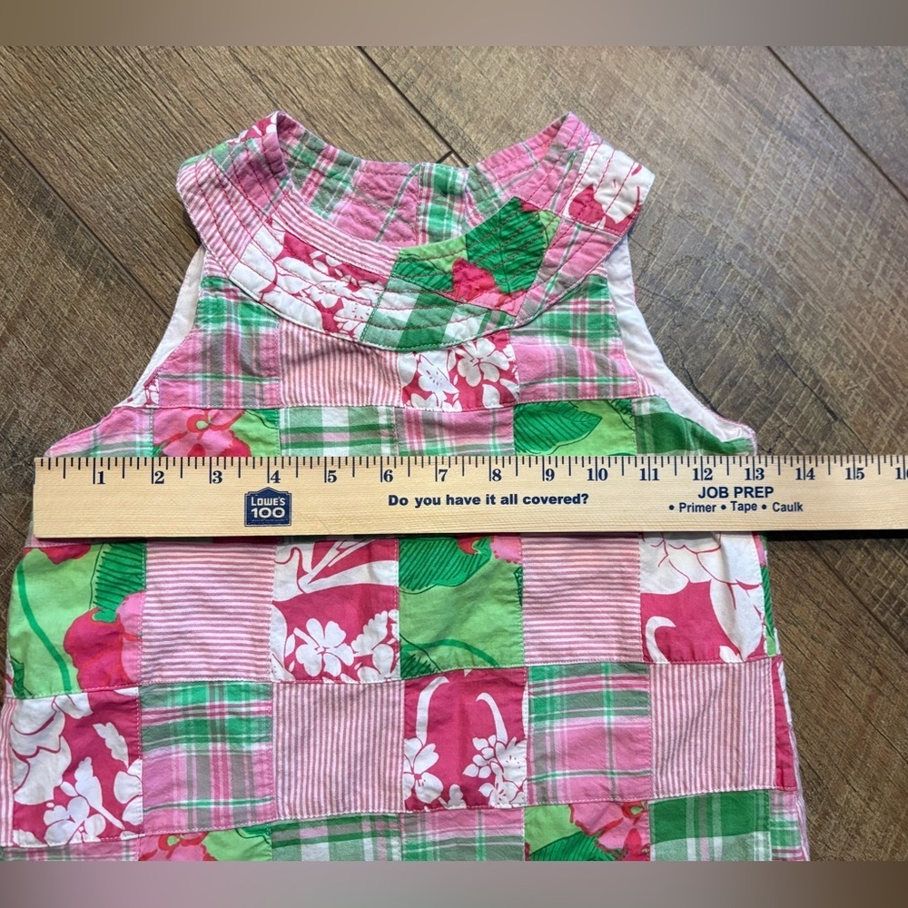 Savannah Girls Patchwork Dress Size 7 Pink Green Floral Easter Spring Cotton - Picture 6 of 11